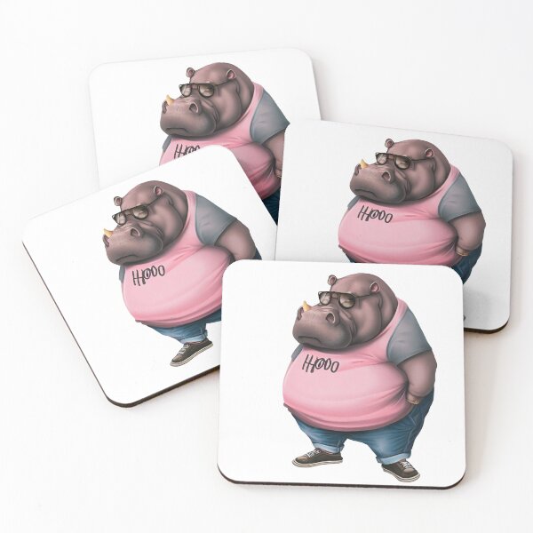 Item preview, Hipster Hippo V3 designed and sold by HipsterAnimals.