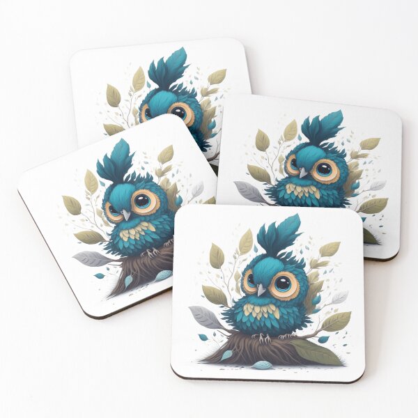 Item preview, Blissful Blue Peacock: A Cozy Cartoon Illustration designed and sold by hudaG.
