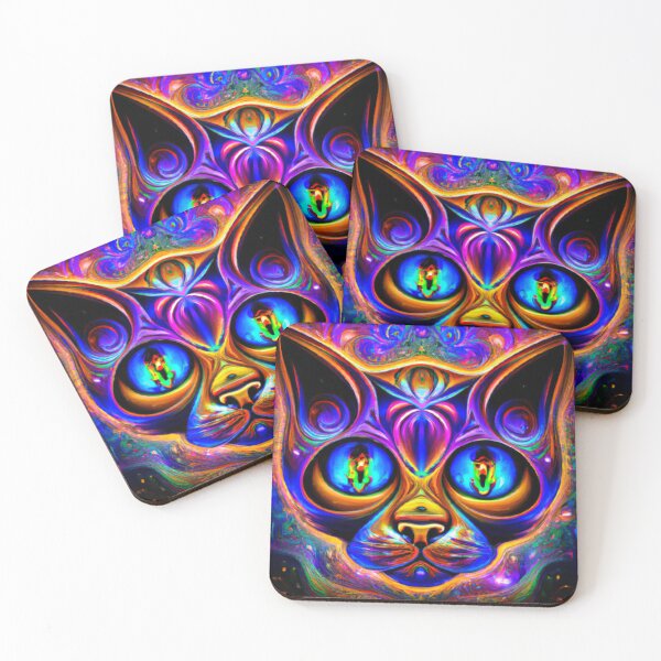 Item preview, Trippy Whiskers: Dive into the Psychedelic World of Cat Magi designed and sold by RedArtG09.