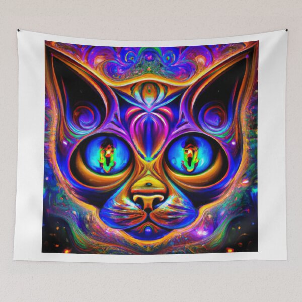 Item preview, Trippy Whiskers: Dive into the Psychedelic World of Cat Magi designed and sold by RedArtG09.