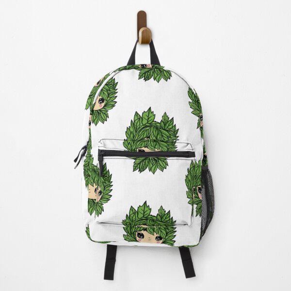 Item preview, Cute kawaii face with jungle green leaves designed and sold by PinkSeaside.