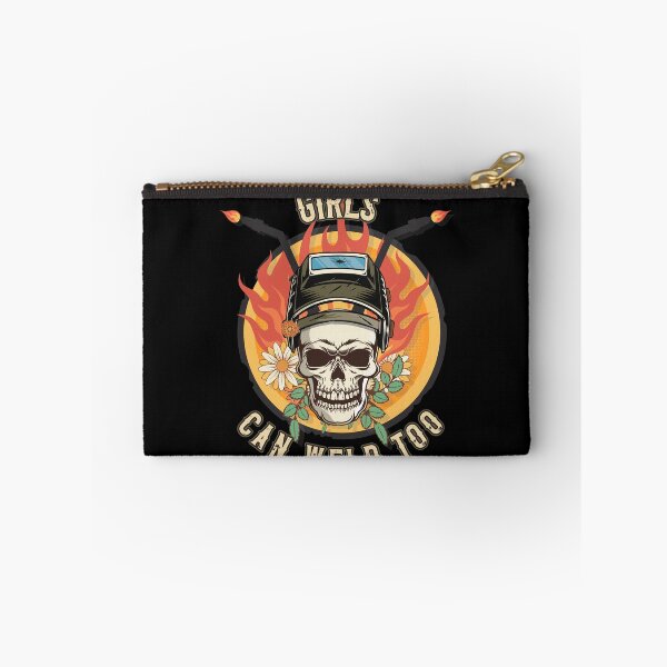 Item preview,  Welders skull woman sarcastic floral retro quote Girls can weld too designed and sold by HomeCoquette.