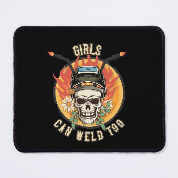 Item preview, Welders skull woman sarcastic floral retro quote Girls can weld too designed and sold by HomeCoquette.