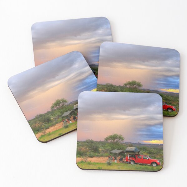 Item preview, Rainclouds surrounding the camp during sunset designed and sold by Anne Bonfert.