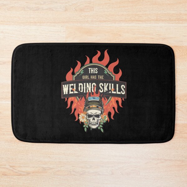 Item preview, Welders skull woman sarcastic floral retro quote This girl has the welding skills  designed and sold by HomeCoquette.