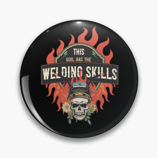 Item preview, Welders skull woman sarcastic floral retro quote This girl has the welding skills  designed and sold by HomeCoquette.