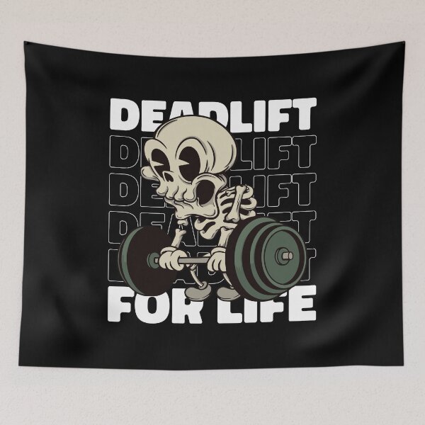 Item preview, Powerlifting Skeleton Weightlifting Deadlift Gym Art designed and sold by MrEddie10.