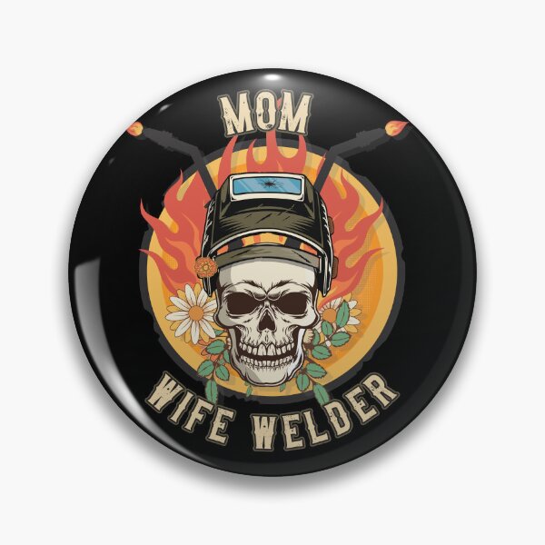 Item preview, Welders skull woman sarcastic floral retro quote Groovy mom wife welder  designed and sold by HomeCoquette.