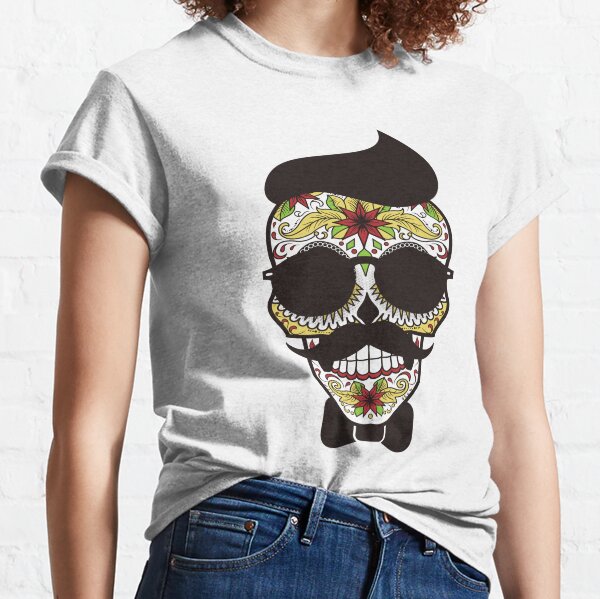 Shirtbanc Mens Graphic Shirt Day of The Dead Sugar Skull Oakland California x Vegas Tshirt, Men's, Size: 3XL, Black