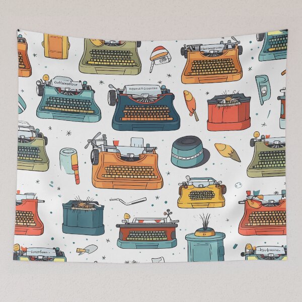 Item preview, Contemporary Pattern : Vintage Typewriters designed and sold by MTJ-Mushrooms.
