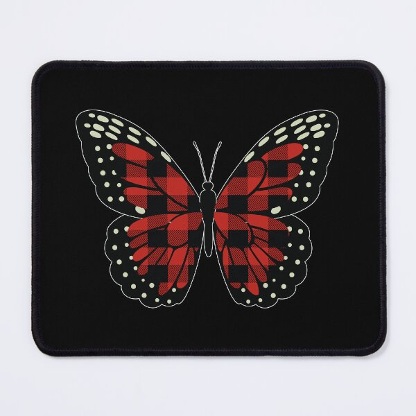 Item preview, Red buffalo gingham check on a monarch butterfly  designed and sold by Donutlovers.