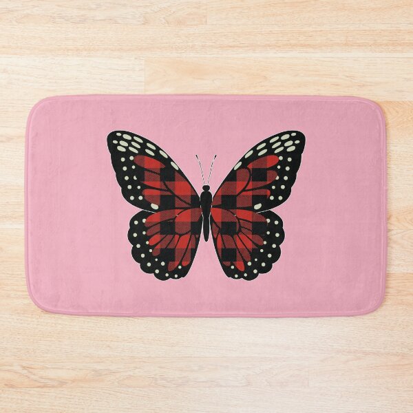 Item preview, Red buffalo gingham check on a monarch butterfly  designed and sold by Donutlovers.