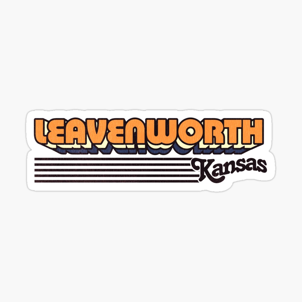 Leavenworth, Kansas | Retro Stripes Sticker