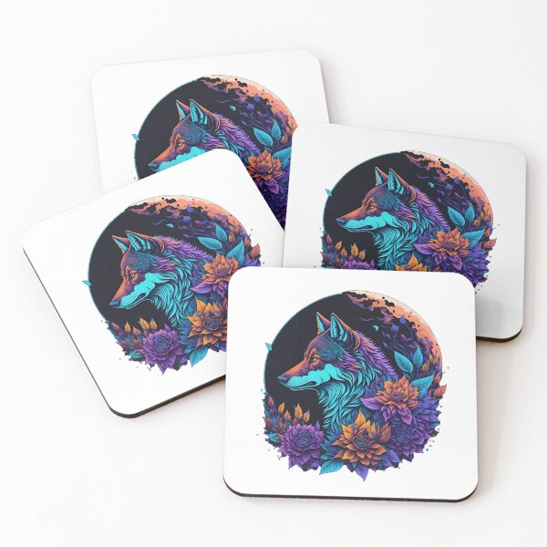 Item preview, Lobo colorido con flores designed and sold by ImageTreasury.