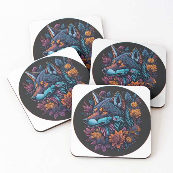 Item preview, Lobo colorido con flores designed and sold by ImageTreasury.
