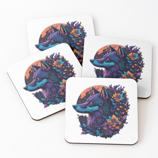 Item preview, Lobo colorido con flores designed and sold by ImageTreasury.