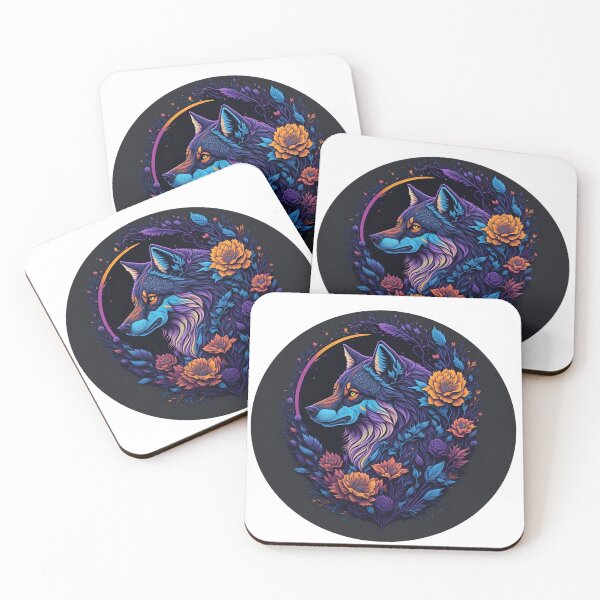 Item preview, Lobo colorido con flores designed and sold by ImageTreasury.