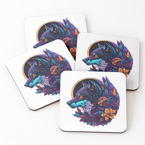 Item preview, Lobo colorido con flores designed and sold by ImageTreasury.