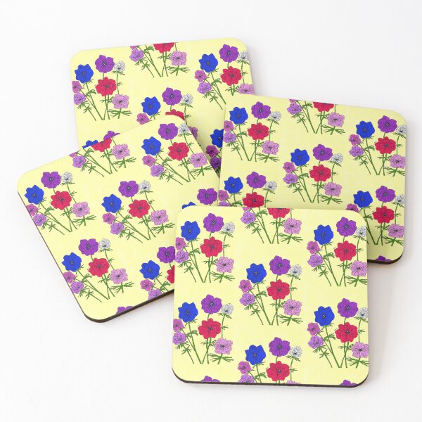 Item preview, Colourful anemones on a yellow background designed and sold by aditikkumar.