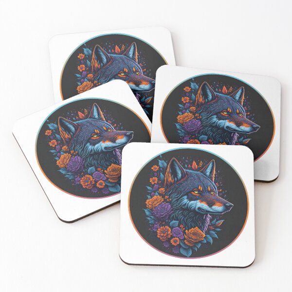 Item preview, Lobo colorido con flores designed and sold by ImageTreasury.