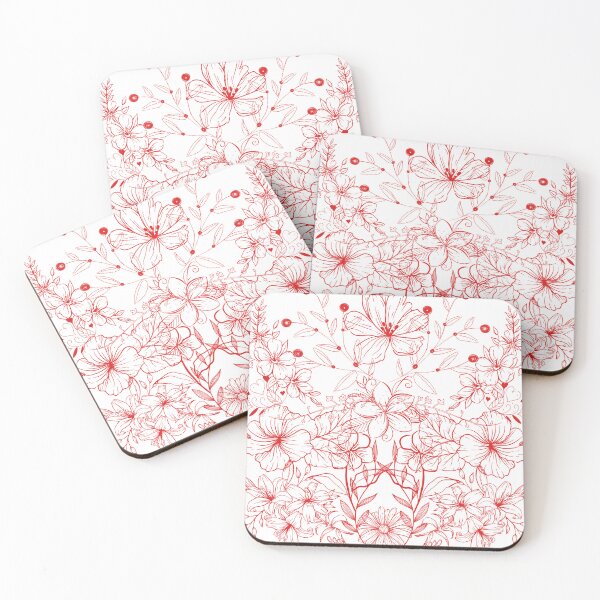 Item preview, Red Floral Pattern Print designed and sold by SunshineSales.