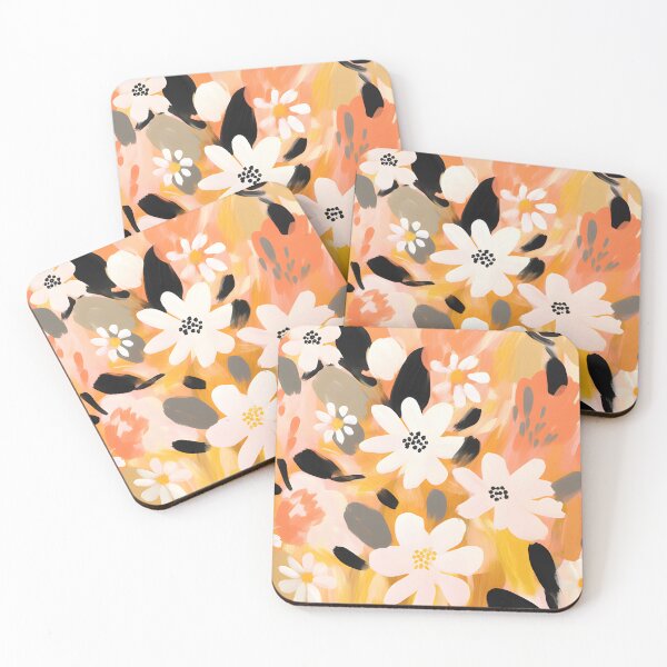 Item preview, Floral Symphony: An Orange Oasis with White Blossoms designed and sold by PeToCreative.
