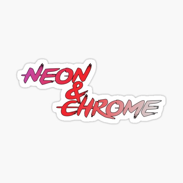 Neon & Chrome Logo Sticker