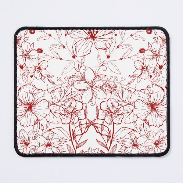 Item preview, Dark Red Floral Pattern Print designed and sold by SunshineSales.