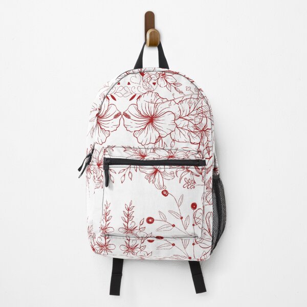 Item preview, Dark Red Floral Pattern Print designed and sold by SunshineSales.