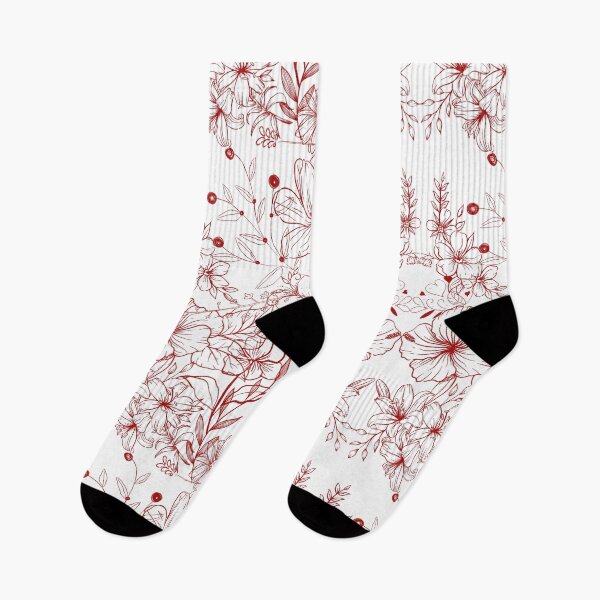 Item preview, Dark Red Floral Pattern Print designed and sold by SunshineSales.