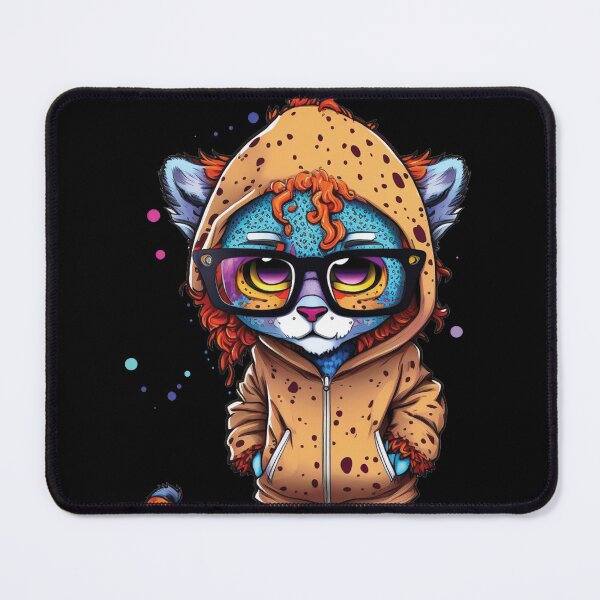 Item preview, Retro Anime-Style Cheetah Cub in Hoodie Bright Colors  designed and sold by Bits-X-Pieces.