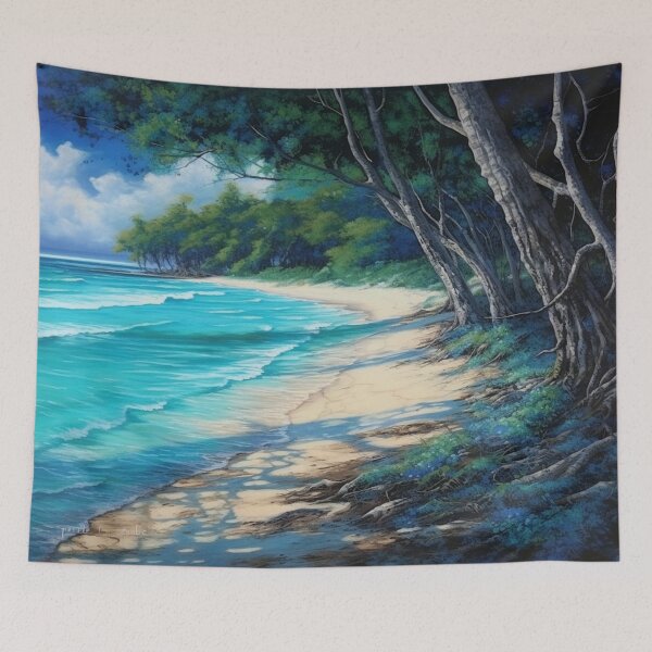 Item preview, Black Storm over Pink-Turquoise Sea designed and sold by Anthonny Barlan.