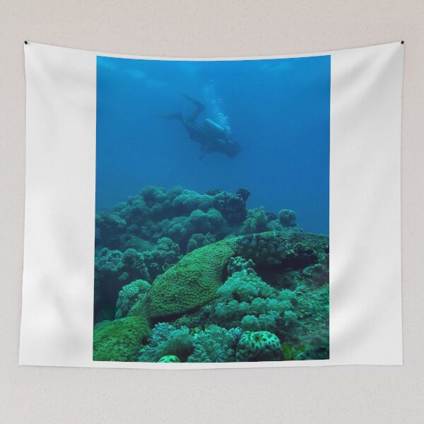 Item preview, Coral reef and scuba diver designed and sold by likbatonboot.