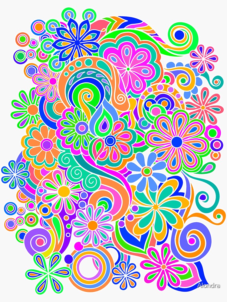 Colorful Fun Flower Power Hippy Design\