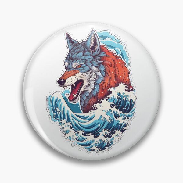 Artikelvorschau, Japanische Illustration des Wolfes entworfen und verkauft von Arteligente.