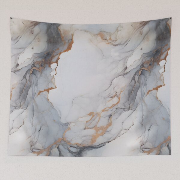 Item preview, Unique White Marble Wallpaper - Glazed Surfaces & Sterling Silver Highlights designed and sold by Aquatopia.