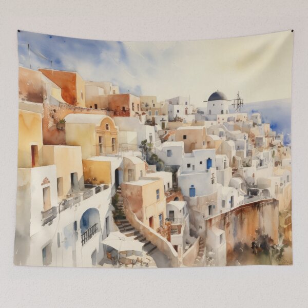 Aperçu de l'œuvre Santorin Oia Grèce créée et vendue par Vanover Designs.