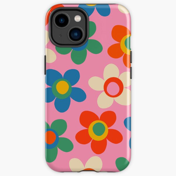Cheerful Maisie Flowers Colorful Floral Pattern on Pink iPhone Tough Case