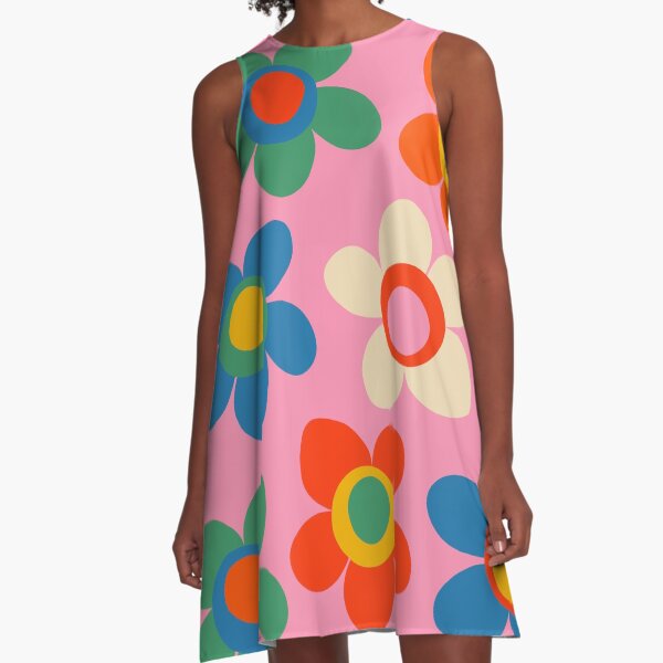 Item preview, Cheerful Maisie Flowers Colorful Floral Pattern on Pink designed and sold by kierkegaard.