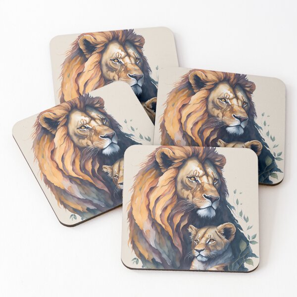 Item preview, LN06 lion father and son designed and sold by onenatureplace.