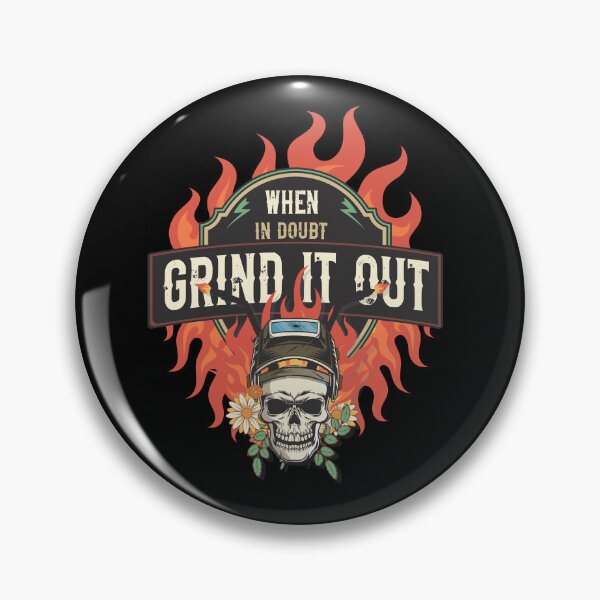 Item preview, Welders skull woman sarcastic floral retro quote When in doubt grind it out  designed and sold by HomeCoquette.