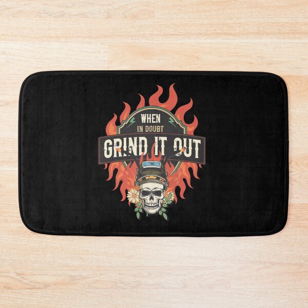 Item preview, Welders skull woman sarcastic floral retro quote When in doubt grind it out  designed and sold by HomeCoquette.