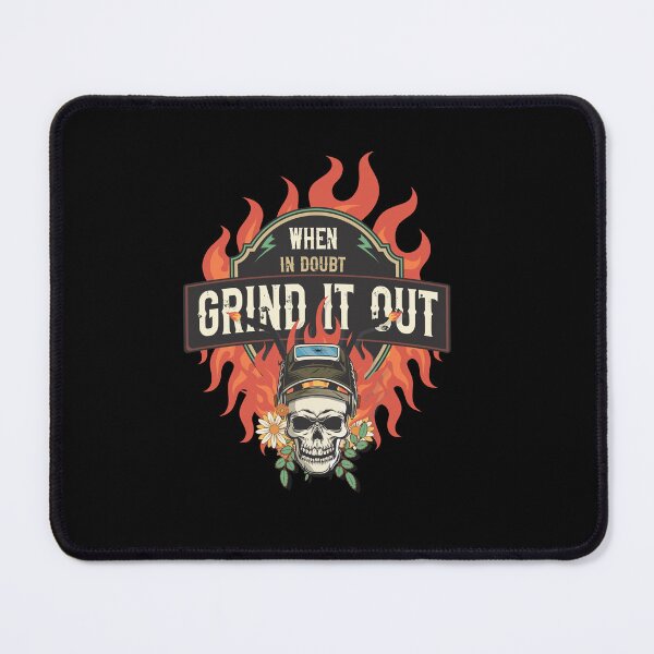 Item preview, Welders skull woman sarcastic floral retro quote When in doubt grind it out  designed and sold by HomeCoquette.