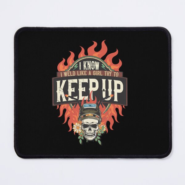 Item preview, Welders skull woman sarcastic floral retro quote I know I weld like a girl try to keep it up  designed and sold by HomeCoquette.