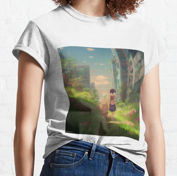 Les fleurs poussent dans une ville abandonnée T-shirt classique