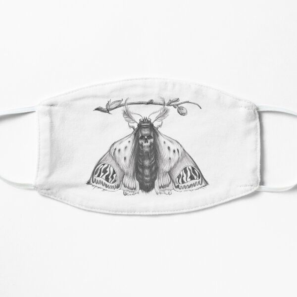 Dead Head Moth. Drawing of a butterfly Flat Mask