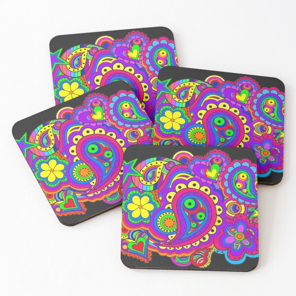 Item preview, Colorful psychedelic hippie flower power design designed and sold by Alondra.