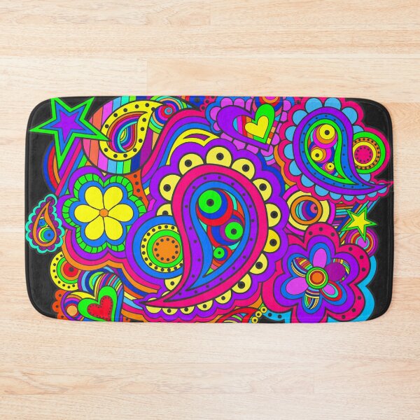 Item preview, Colorful psychedelic hippie flower power design designed and sold by Alondra.