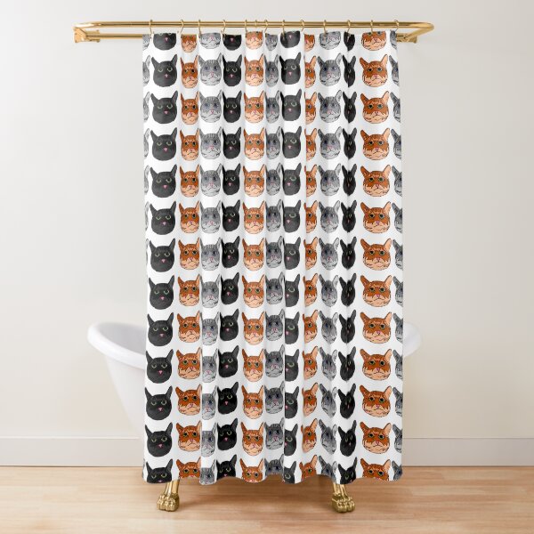 3 Cats in a row Shower Curtain