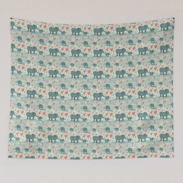 Item preview, Elephant Love Pattern designed and sold by ambyai.